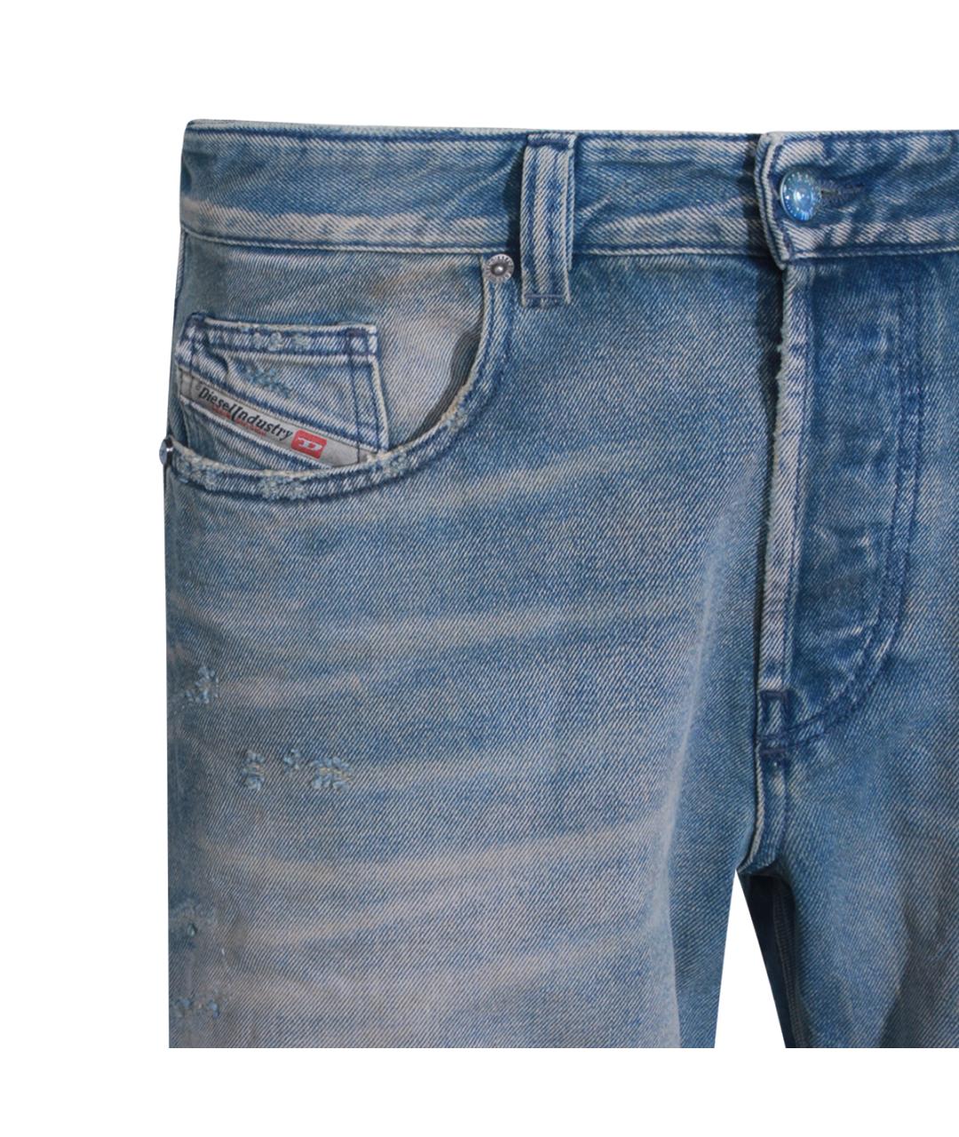 DIESEL Синие хлопковые прямые джинсы, фото 3