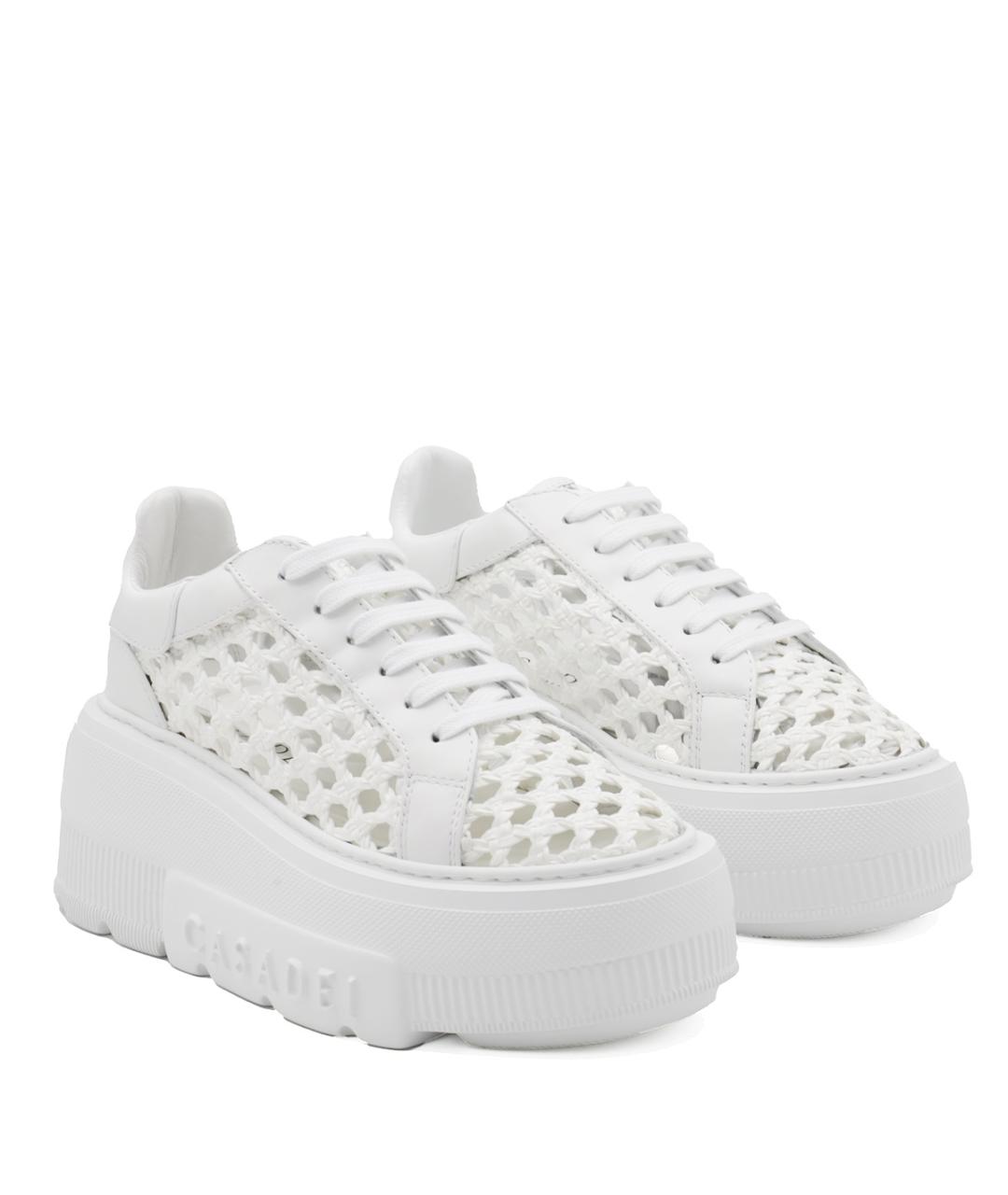 CASADEI Белые кожаные кроссовки, фото 2