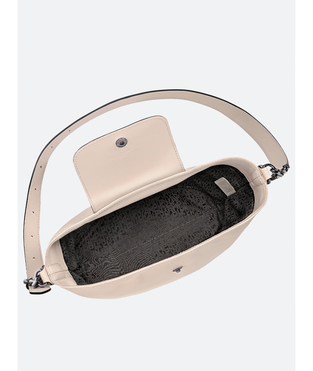 LONGCHAMP Бежевая кожаная сумка через плечо, фото 5