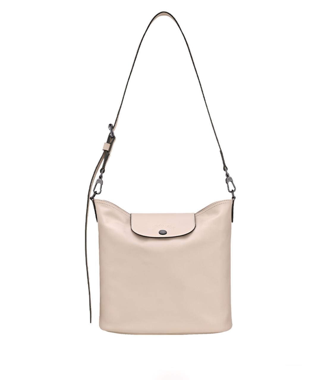 LONGCHAMP Бежевая кожаная сумка через плечо, фото 1