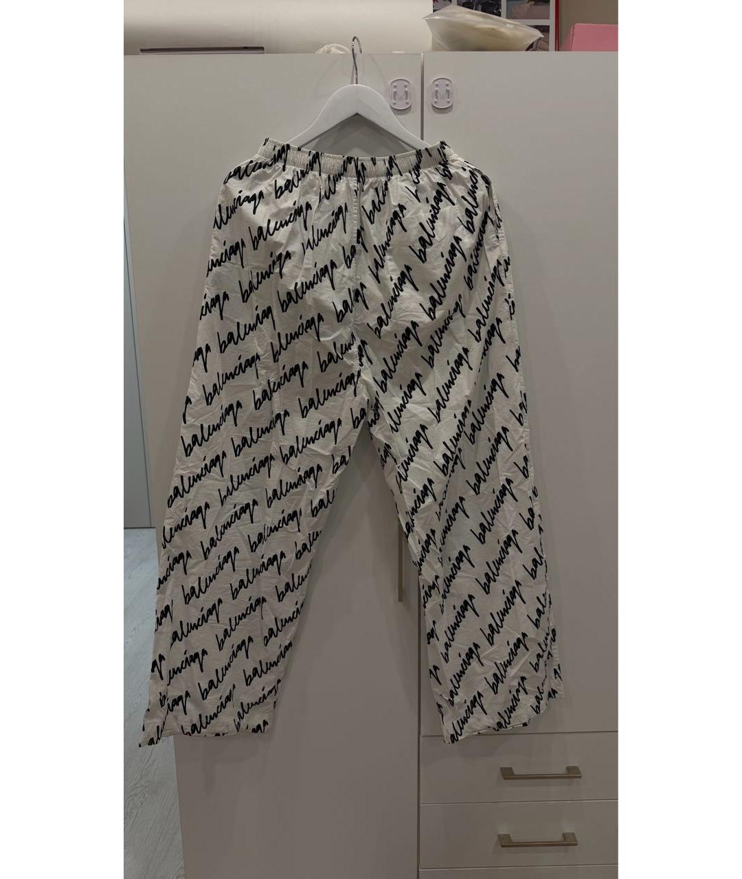 BALENCIAGA Белые хлопковые повседневные брюки, фото 5