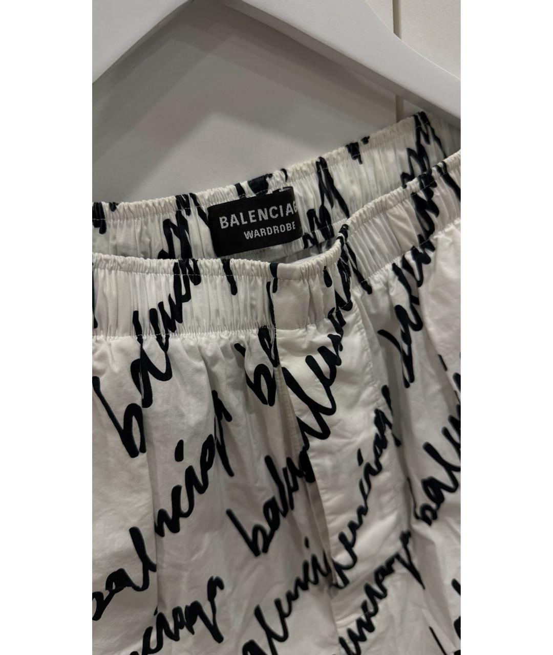 BALENCIAGA Белые хлопковые повседневные брюки, фото 3