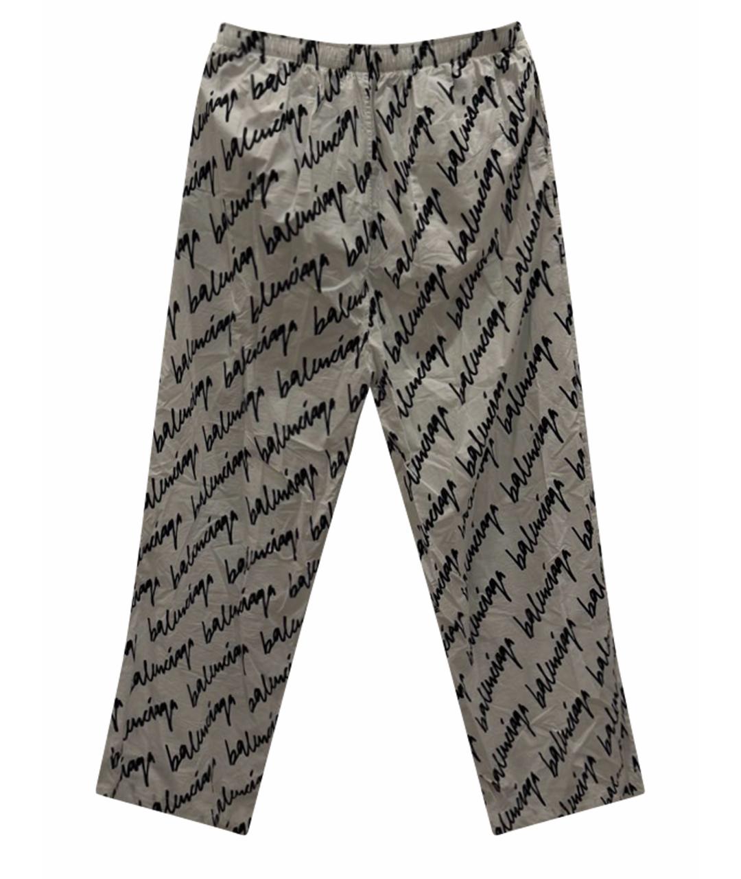 BALENCIAGA Белые хлопковые повседневные брюки, фото 1