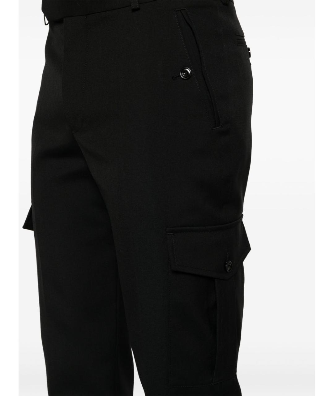 ALEXANDER MCQUEEN Черные хлопковые повседневные брюки, фото 2