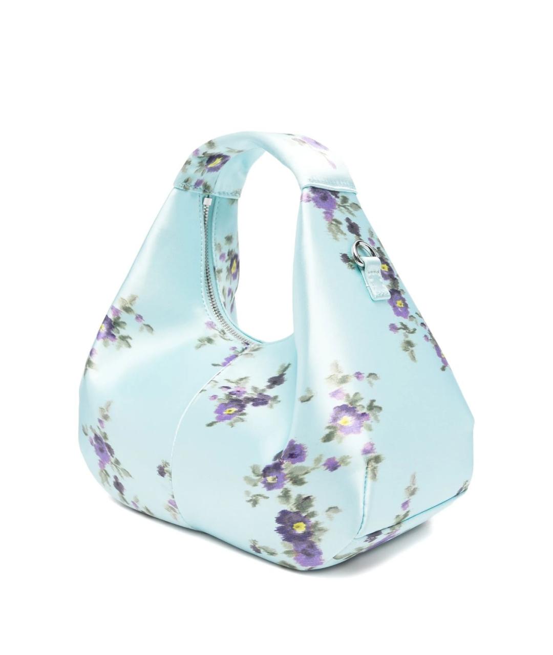 GANNI Голубая синтетическая сумка с короткими ручками, фото 3