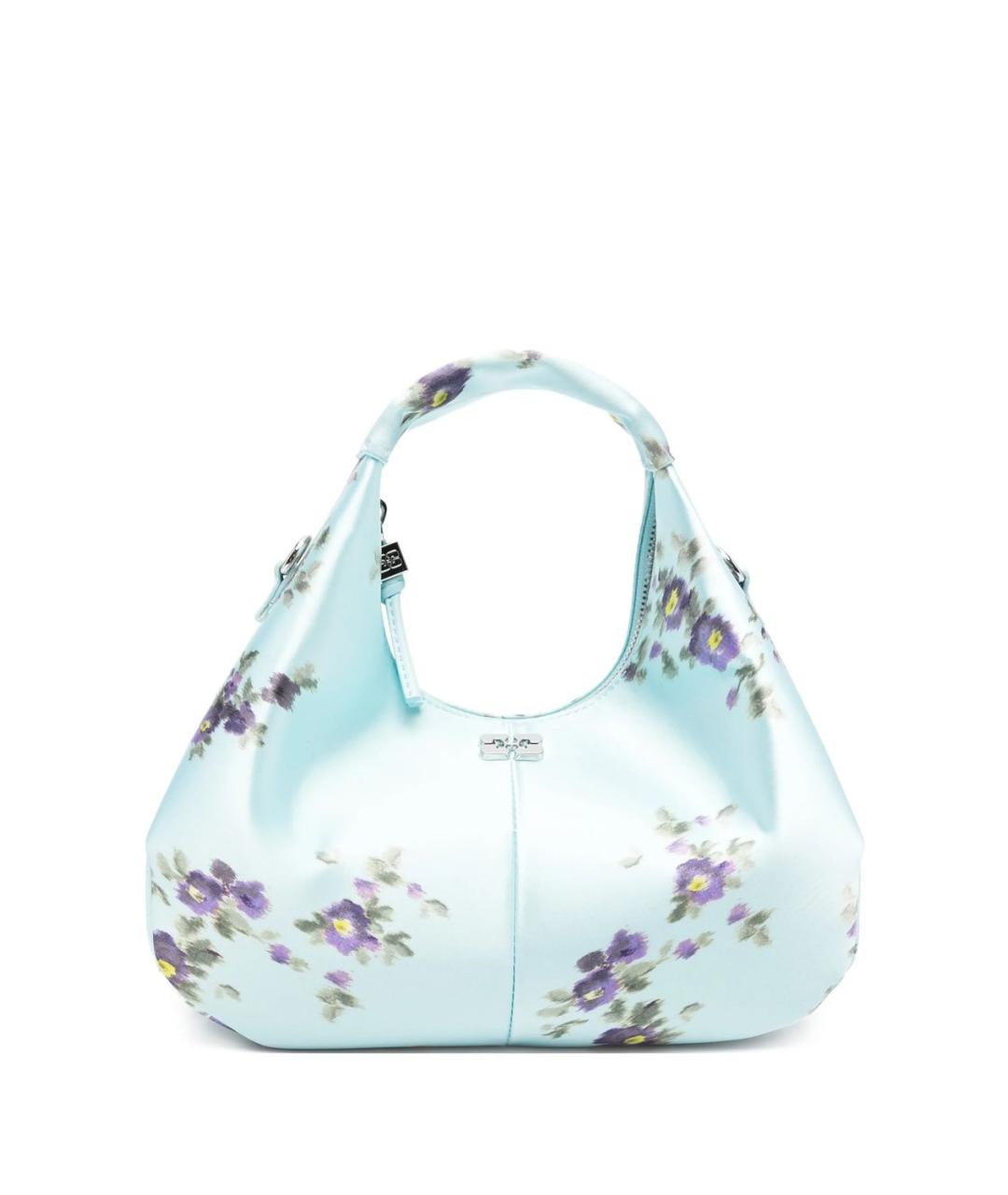 GANNI Голубая синтетическая сумка с короткими ручками, фото 1