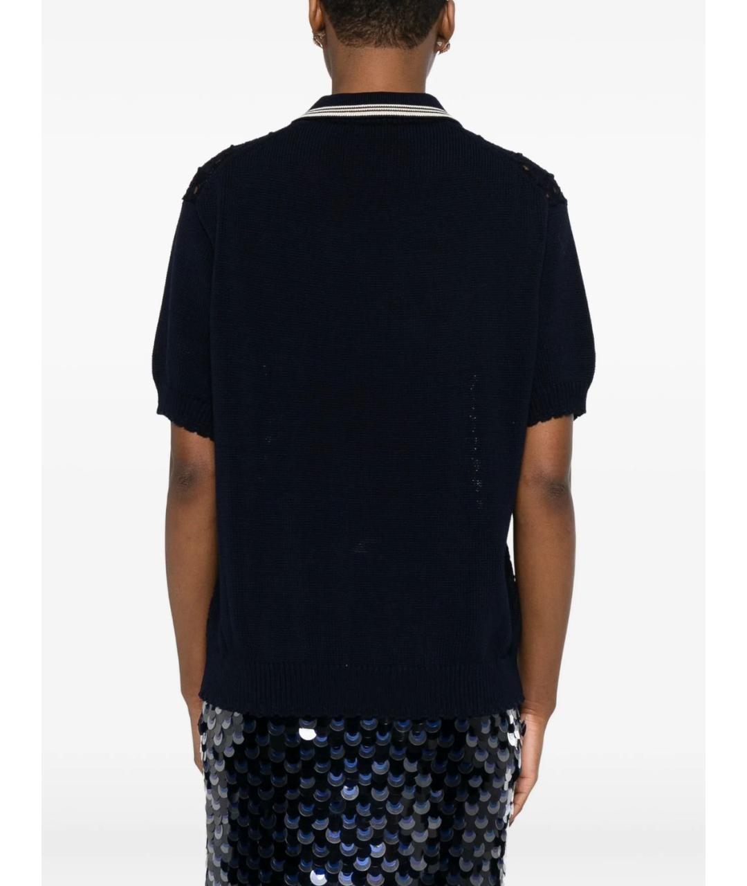 MIU MIU Темно-синяя хлопковая футболка, фото 5