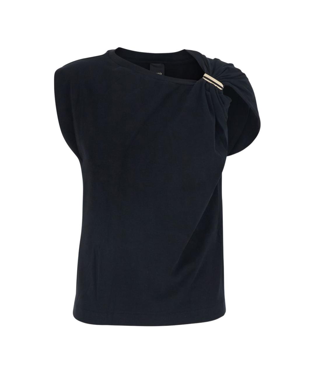 PINKO Черная хлопковая футболка, фото 4