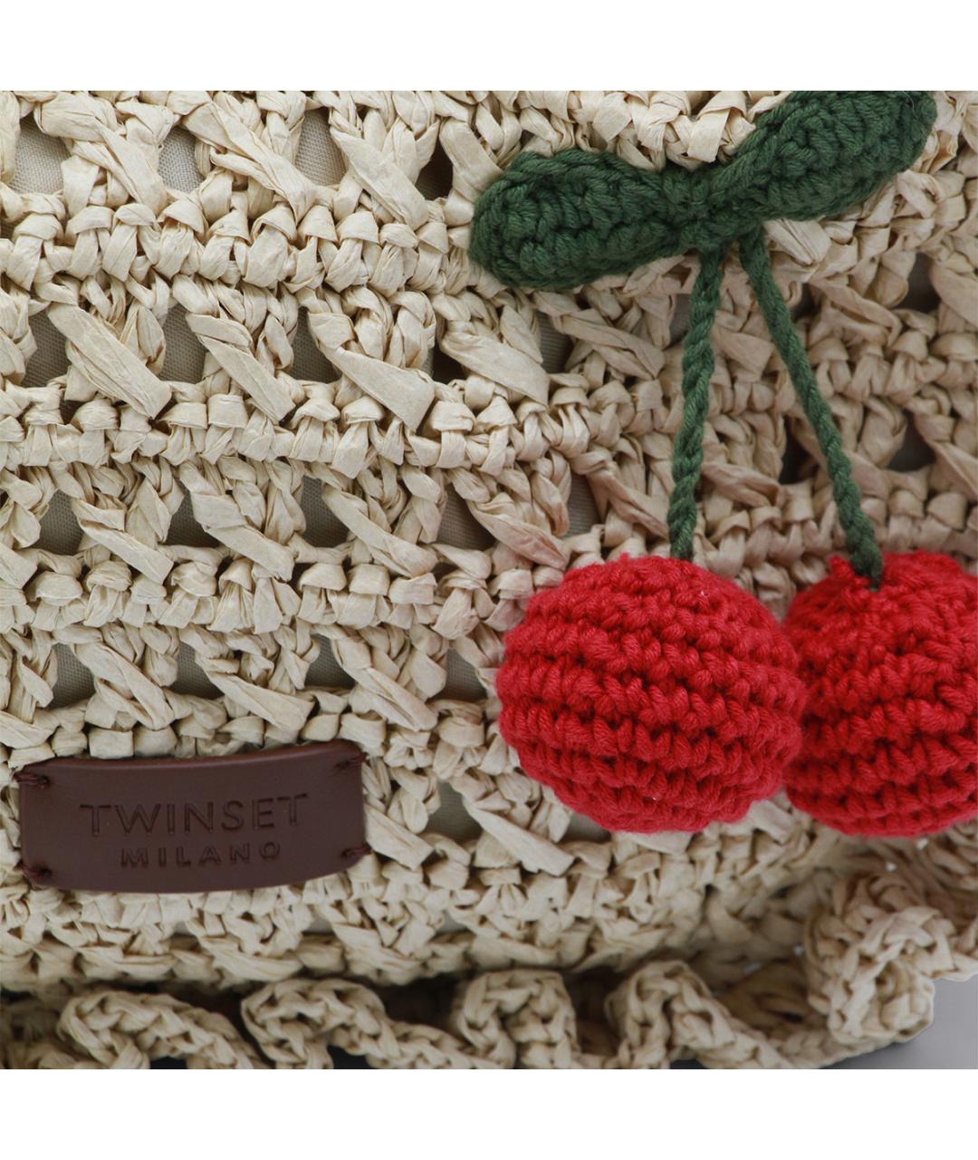 TWIN-SET Бежевая пелетеная сумка через плечо, фото 4