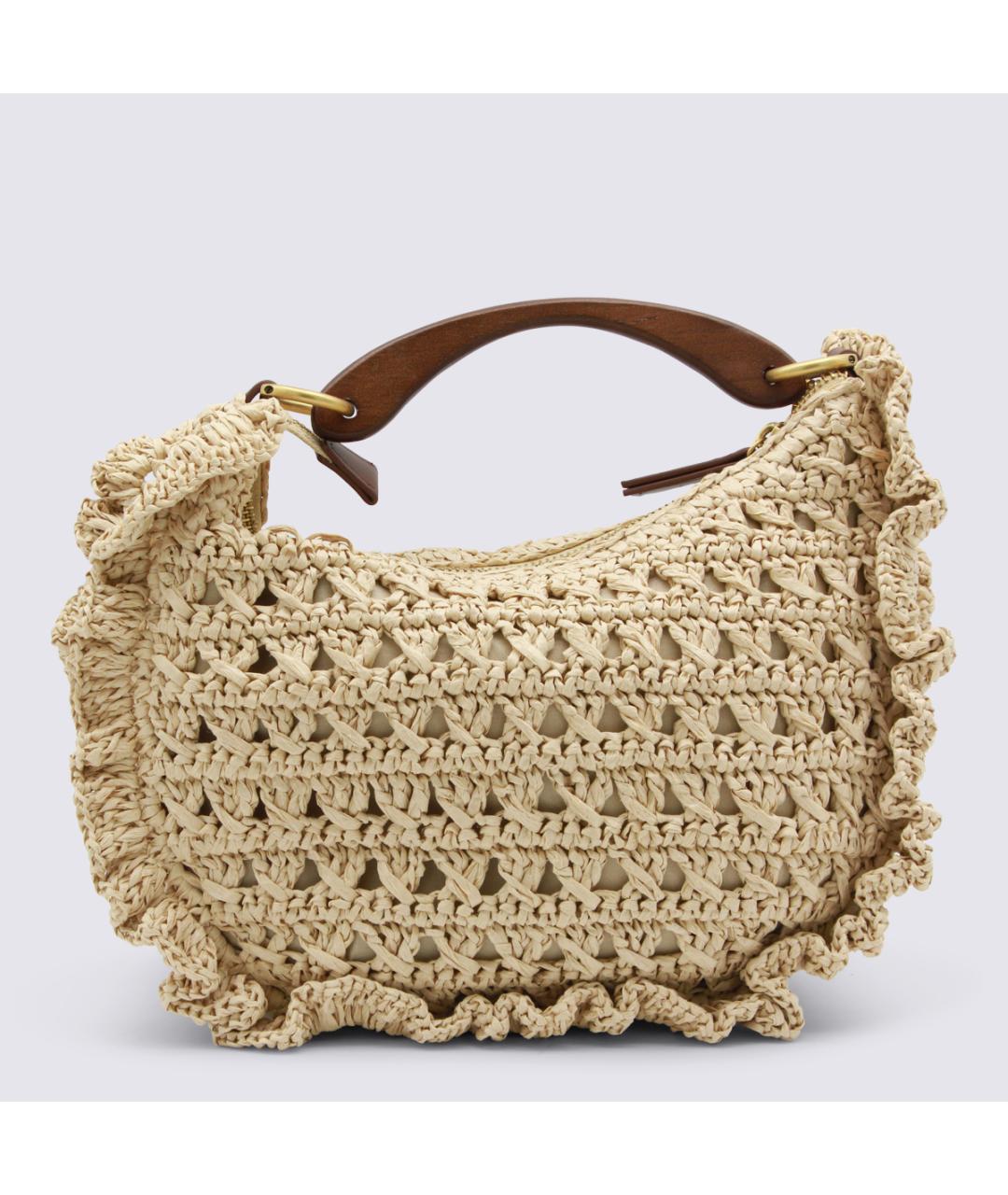 TWIN-SET Бежевая пелетеная сумка через плечо, фото 3