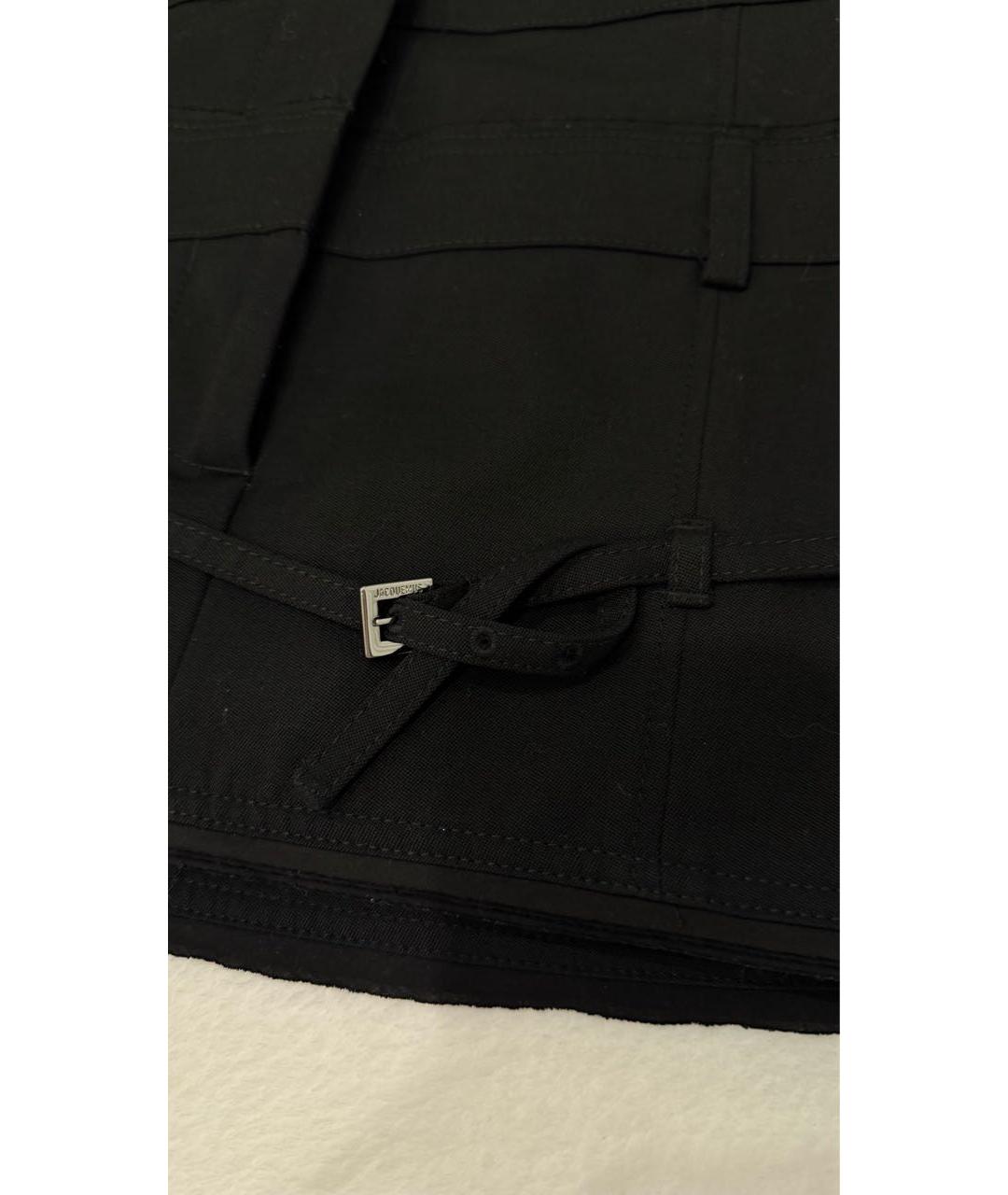 JACQUEMUS Черная шерстяная юбка мини, фото 4