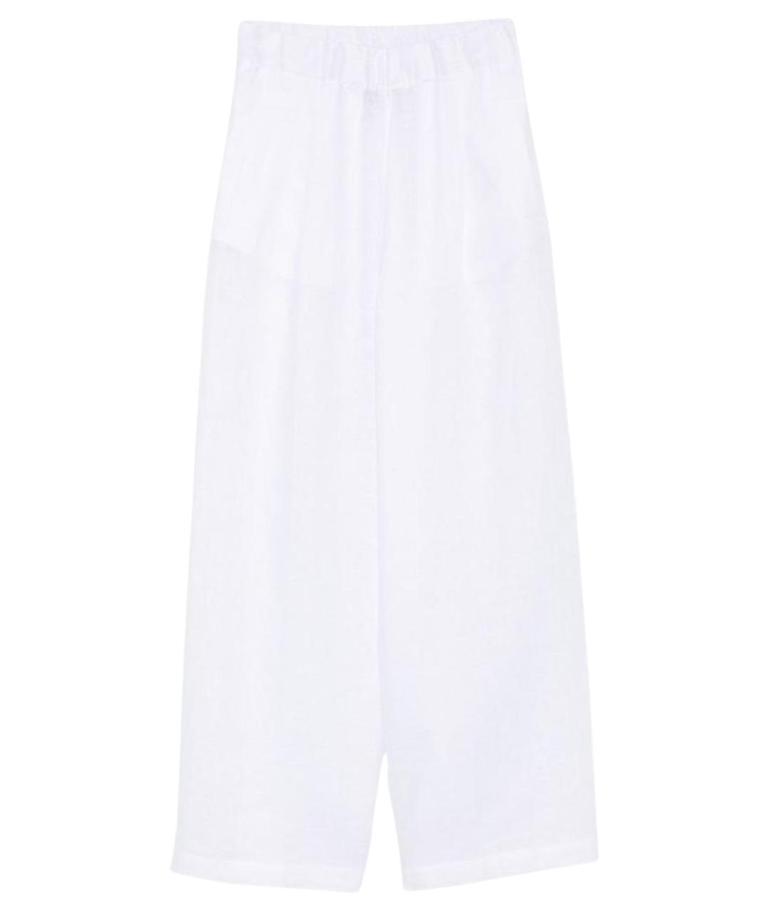 SEMICOUTURE Белые льняные прямые брюки, фото 1