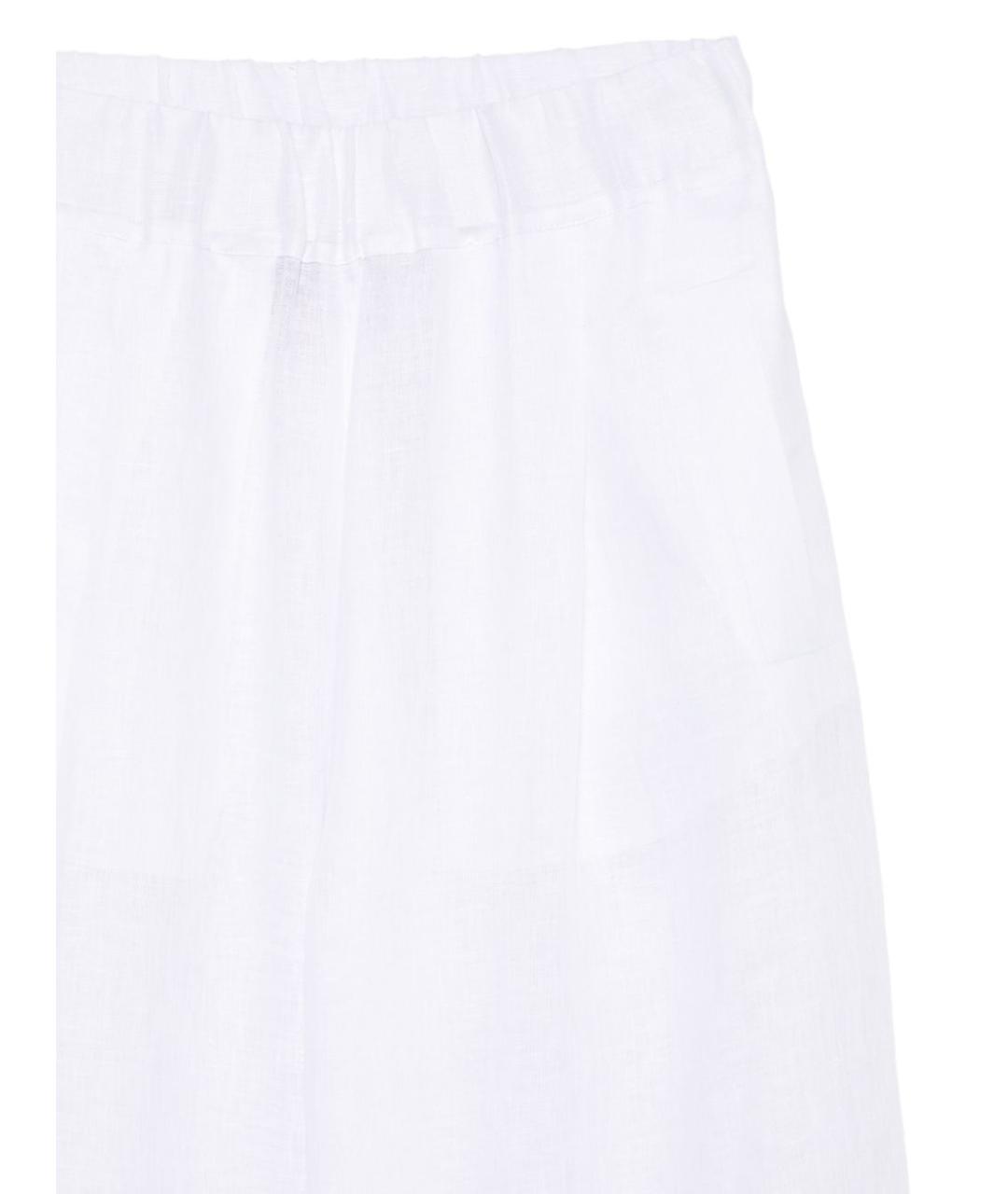 SEMICOUTURE Белые льняные прямые брюки, фото 3