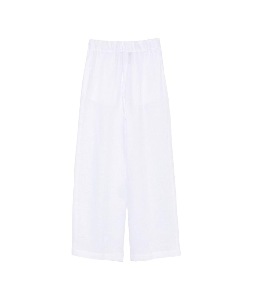 SEMICOUTURE Белые льняные прямые брюки, фото 2