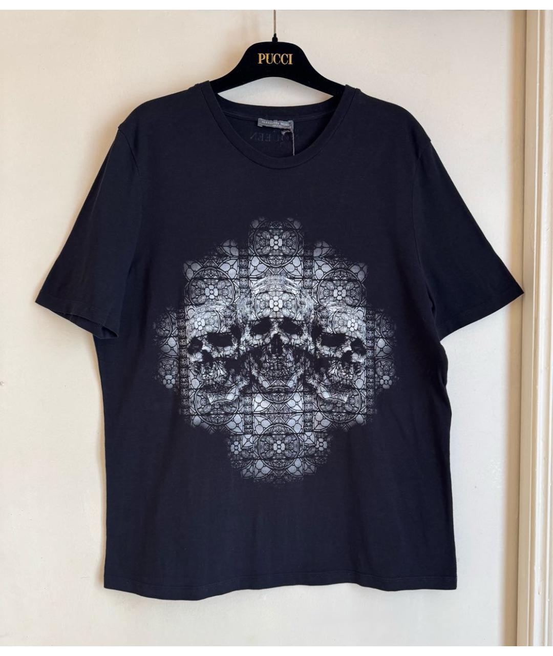 ALEXANDER MCQUEEN Черная хлопковая футболка, фото 9