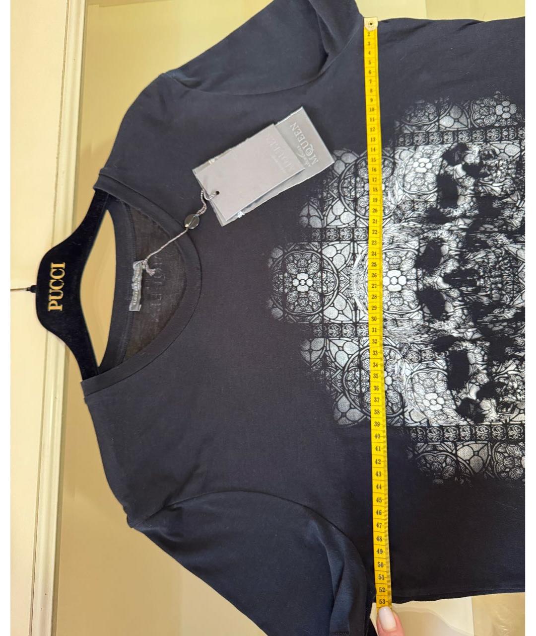 ALEXANDER MCQUEEN Черная хлопковая футболка, фото 5