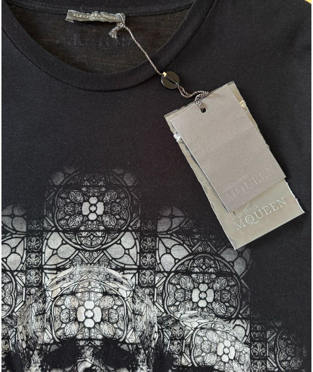 ALEXANDER MCQUEEN Черная хлопковая футболка, фото 4