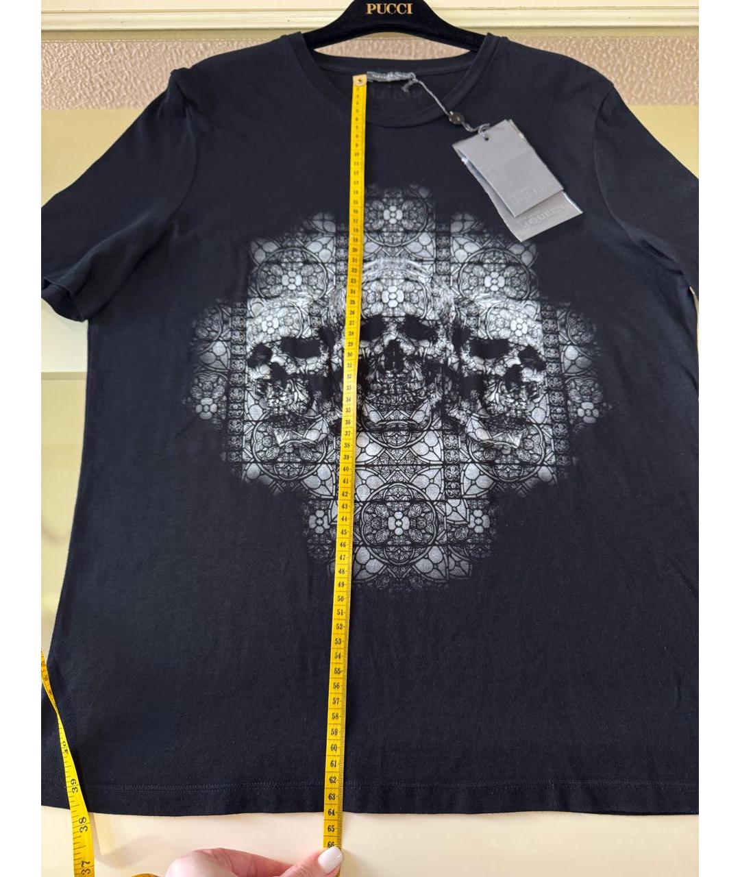 ALEXANDER MCQUEEN Черная хлопковая футболка, фото 6