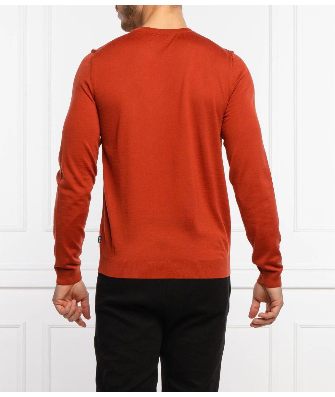 HUGO BOSS Оранжевый шерстяной джемпер / свитер, фото 8