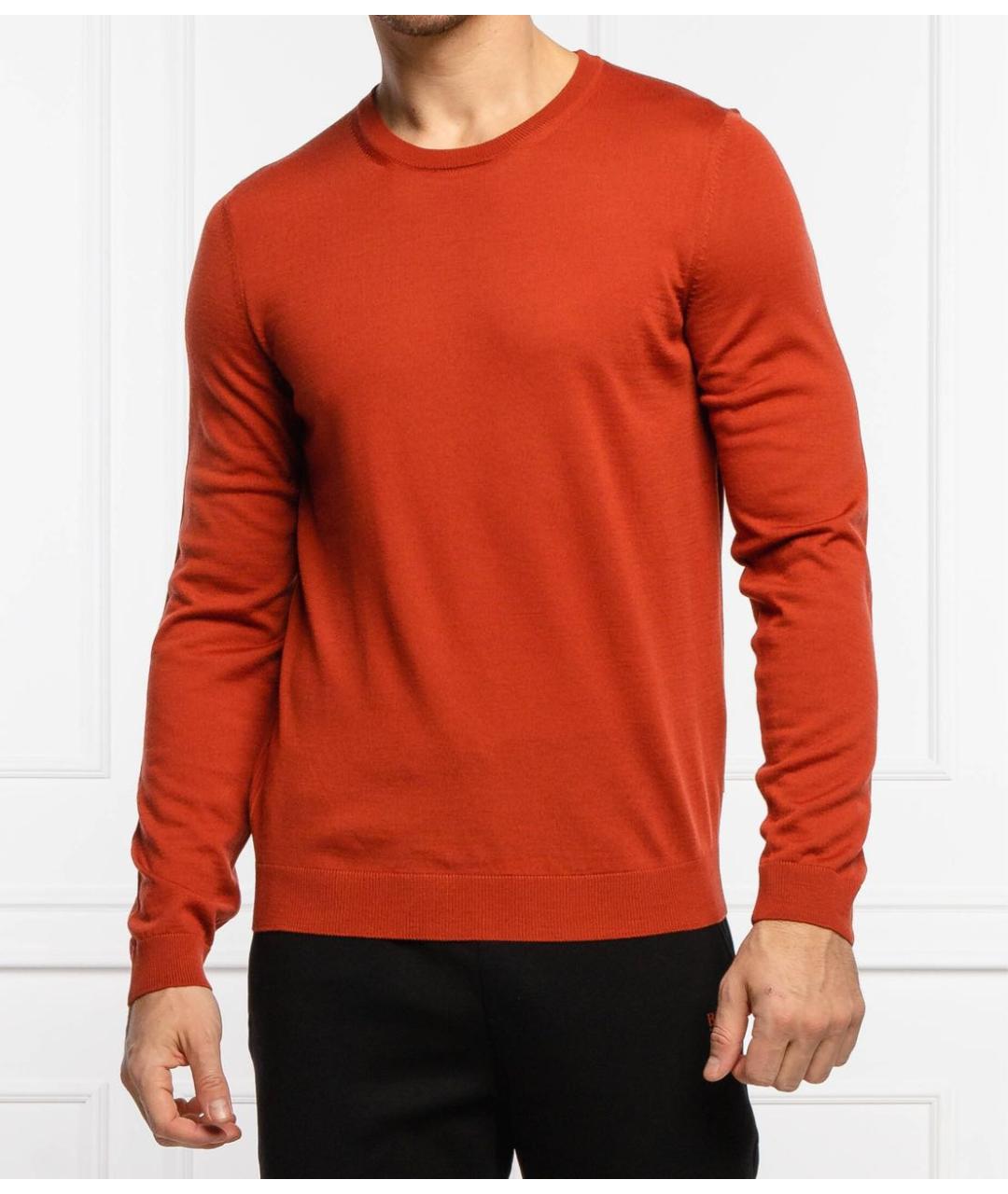 HUGO BOSS Оранжевый шерстяной джемпер / свитер, фото 7