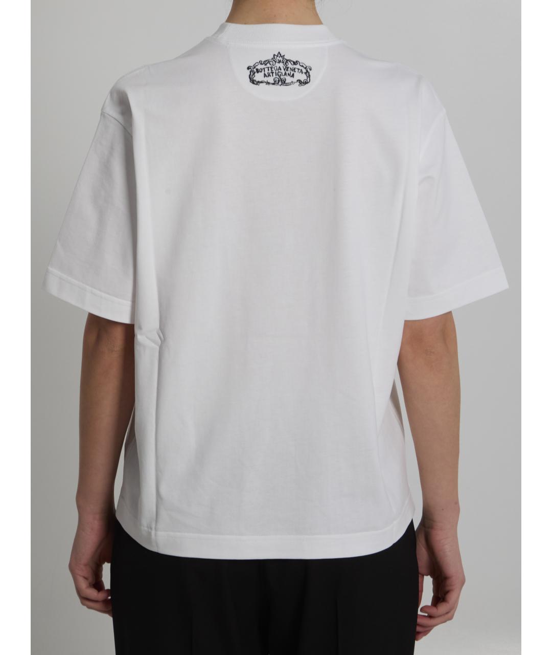 BOTTEGA VENETA Белая хлопковая футболка, фото 4