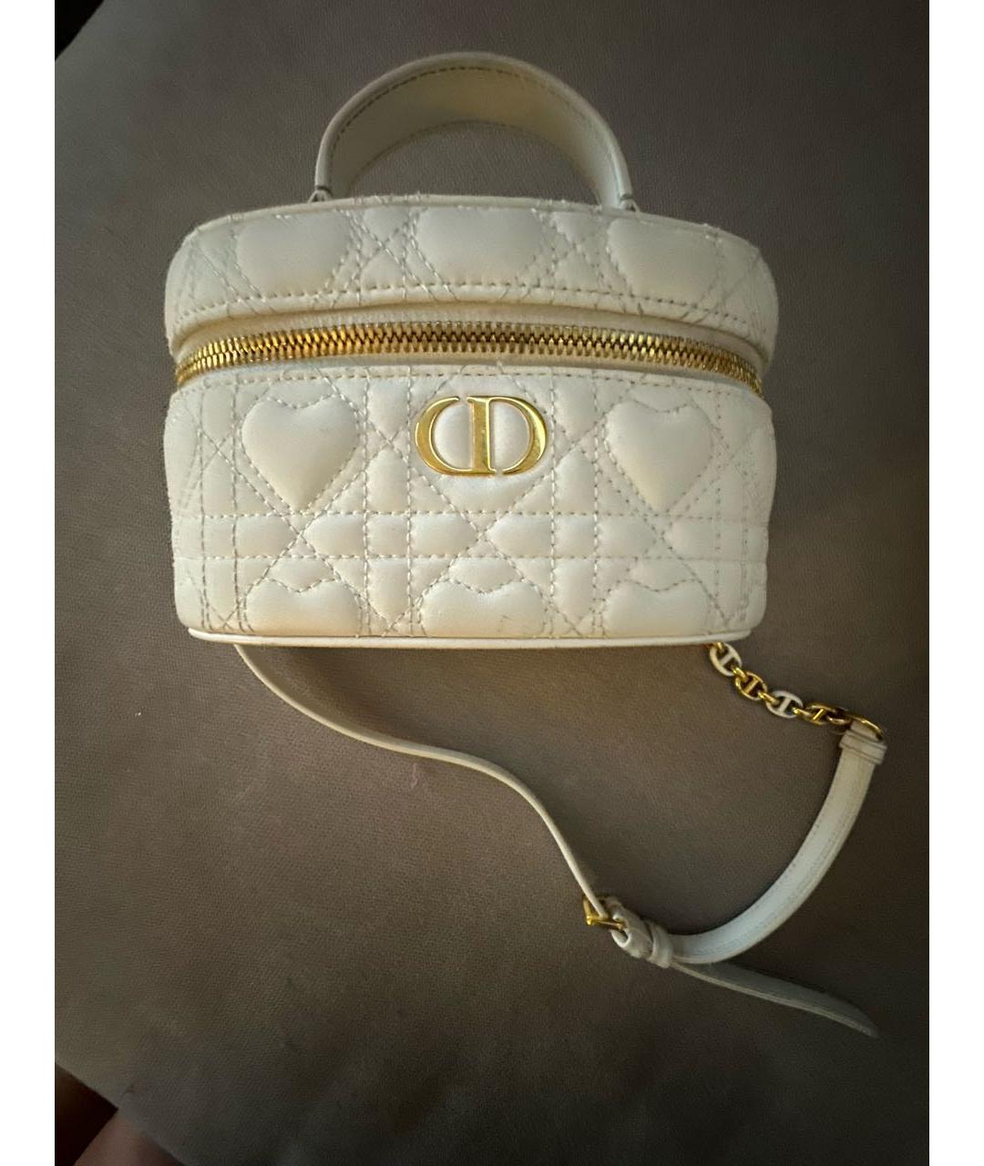 CHRISTIAN DIOR Белая кожаная сумка через плечо, фото 2