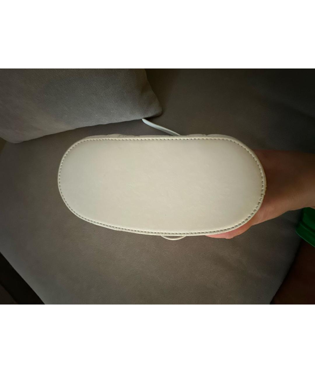 CHRISTIAN DIOR Белая кожаная сумка через плечо, фото 4