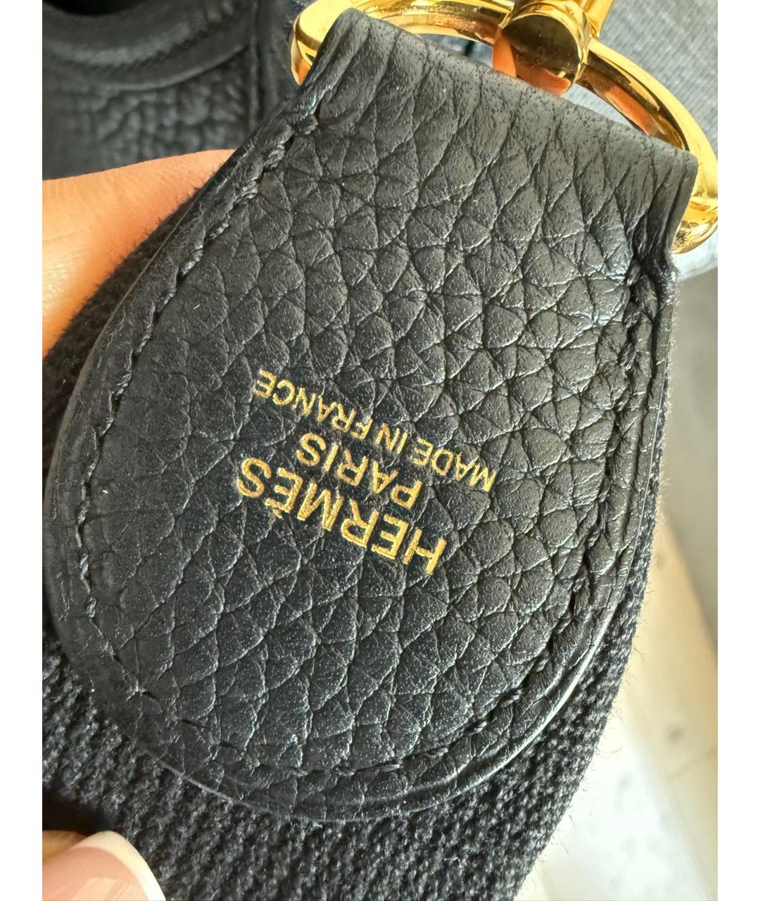 HERMES Темно-синяя кожаная сумка через плечо, фото 5