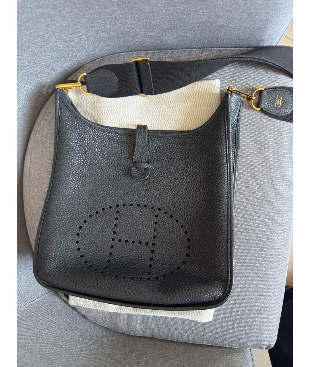 HERMES Темно-синяя кожаная сумка через плечо, фото 8