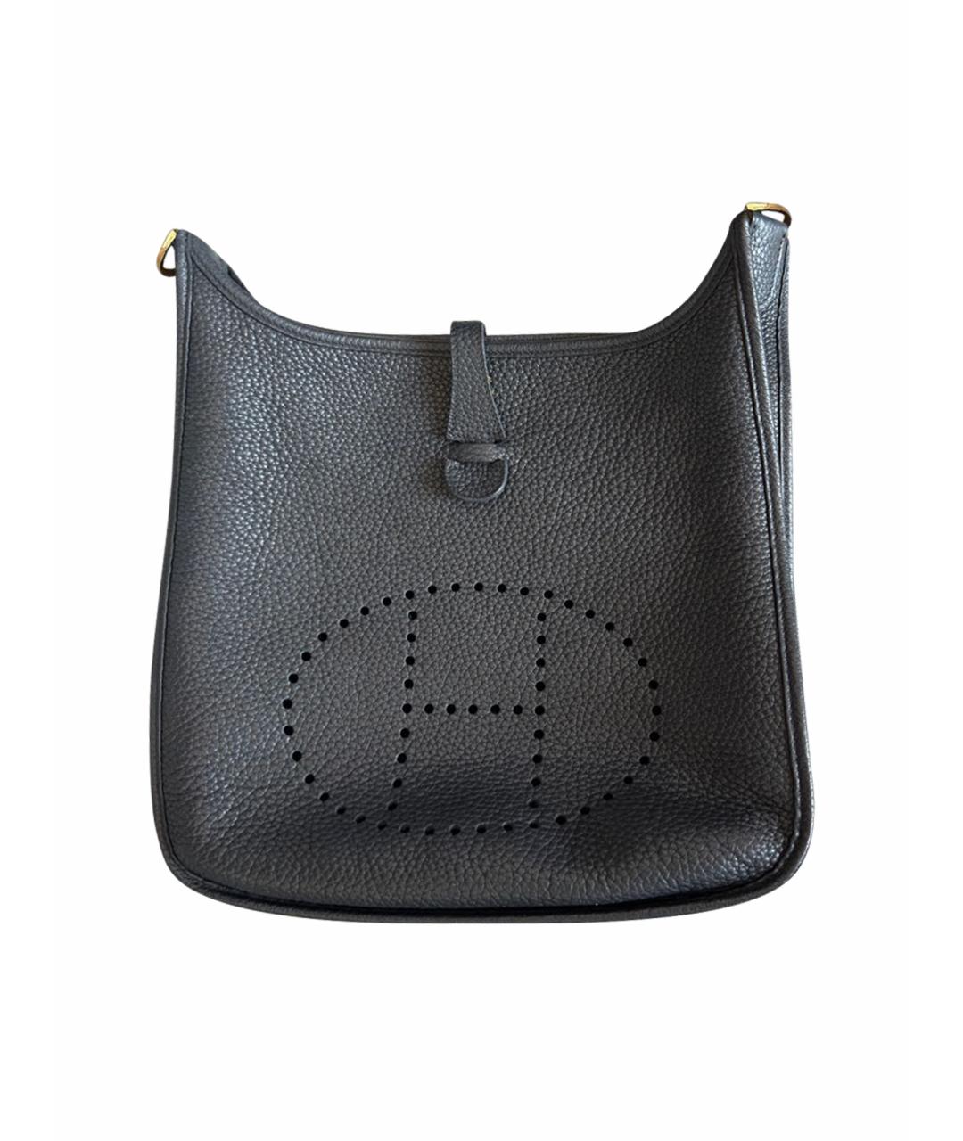 HERMES Темно-синяя кожаная сумка через плечо, фото 1