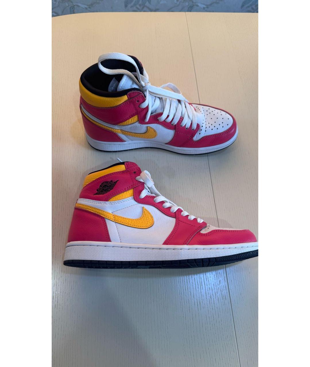 JORDAN Красные кожаные кроссовки, фото 8