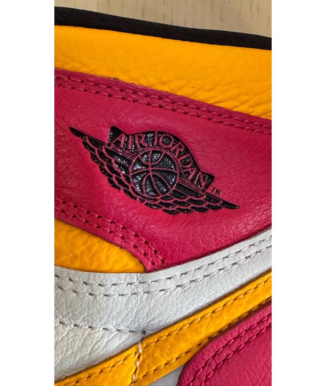 JORDAN Красные кожаные кроссовки, фото 5