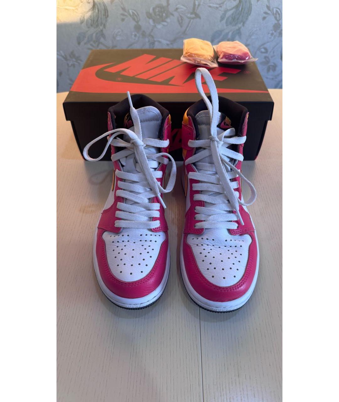 JORDAN Красные кожаные кроссовки, фото 2