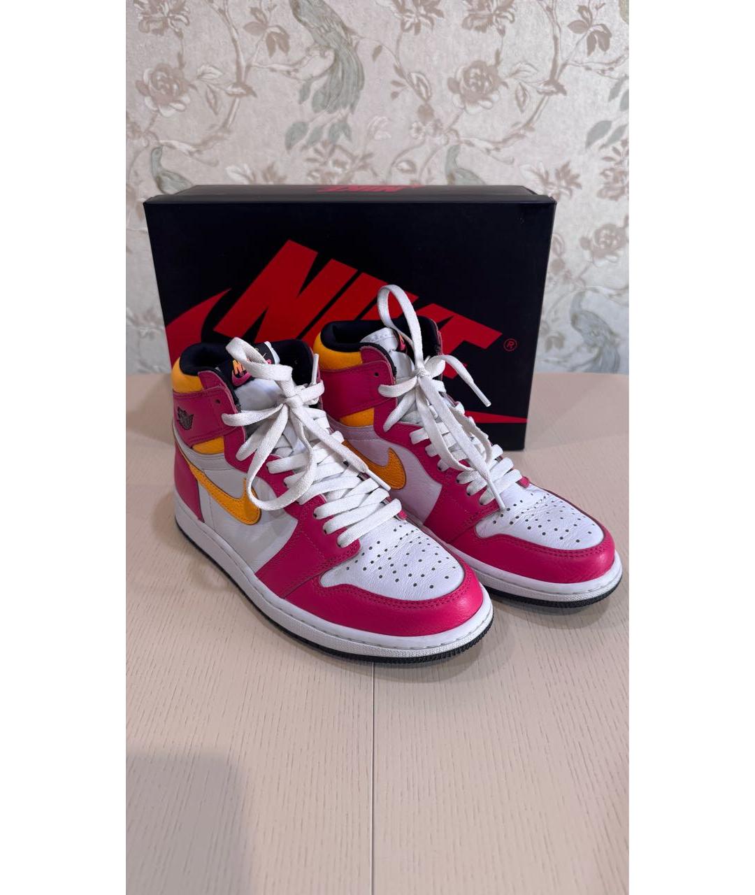 JORDAN Красные кожаные кроссовки, фото 3