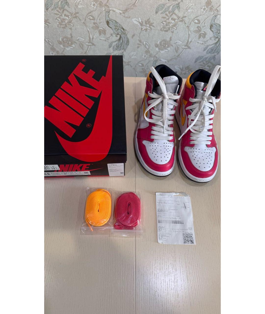 JORDAN Красные кожаные кроссовки, фото 4