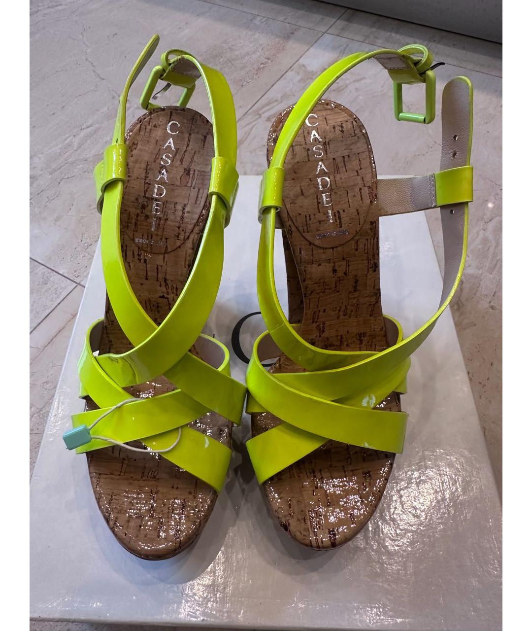 CASADEI Желтые босоножки, фото 2
