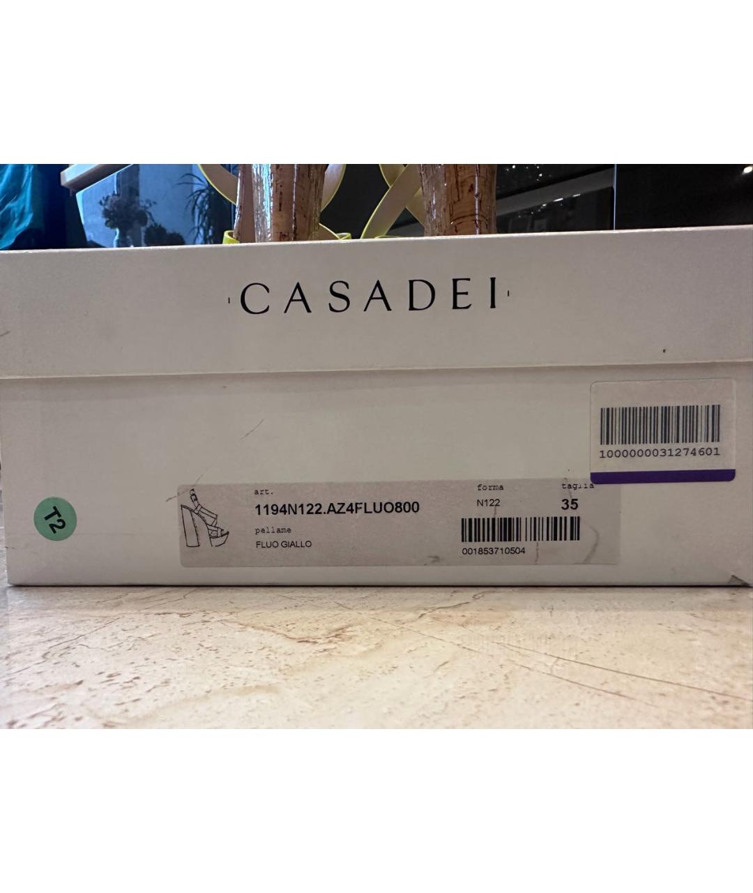 CASADEI Желтые босоножки, фото 6