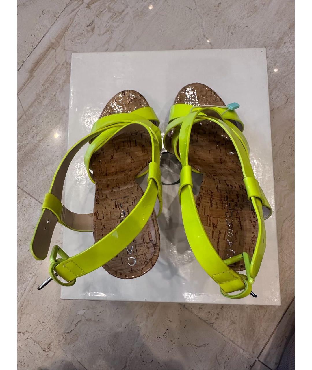 CASADEI Желтые босоножки, фото 4