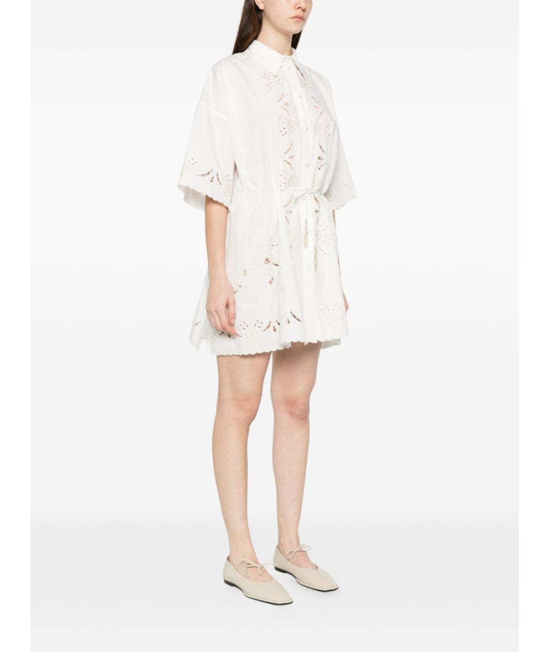 FORTE FORTE Белое хлопковое повседневное платье, фото 4
