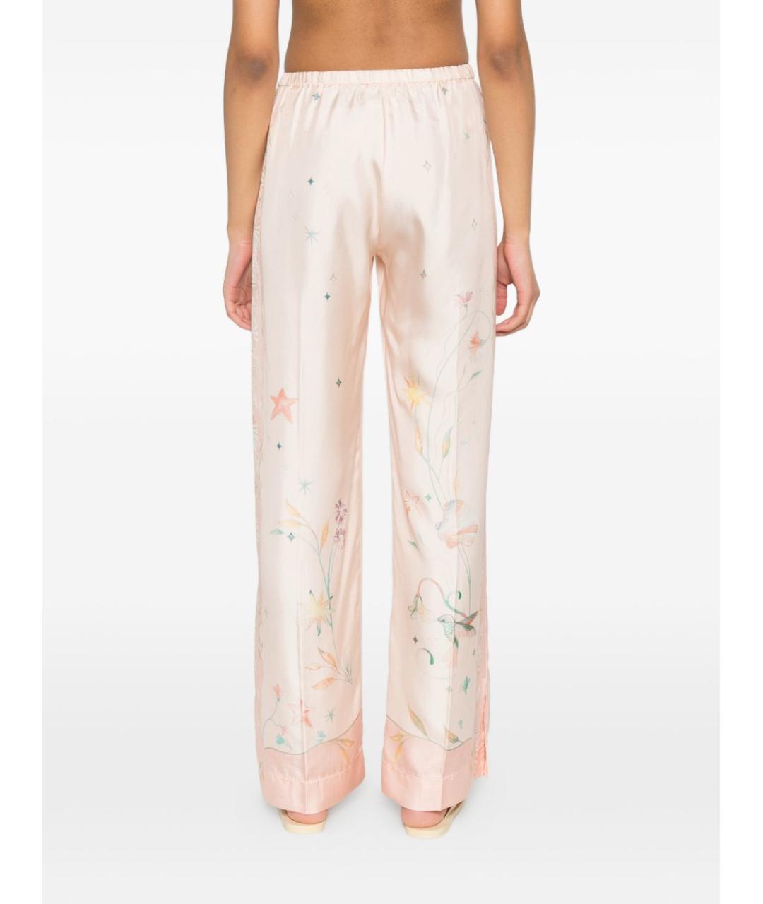 FORTE FORTE Розовые шелковые прямые брюки, фото 2