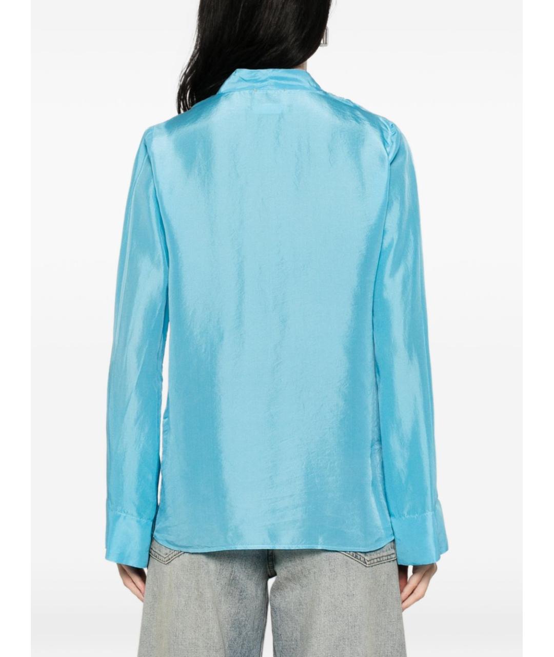 FORTE FORTE Синяя шелковая рубашка, фото 5