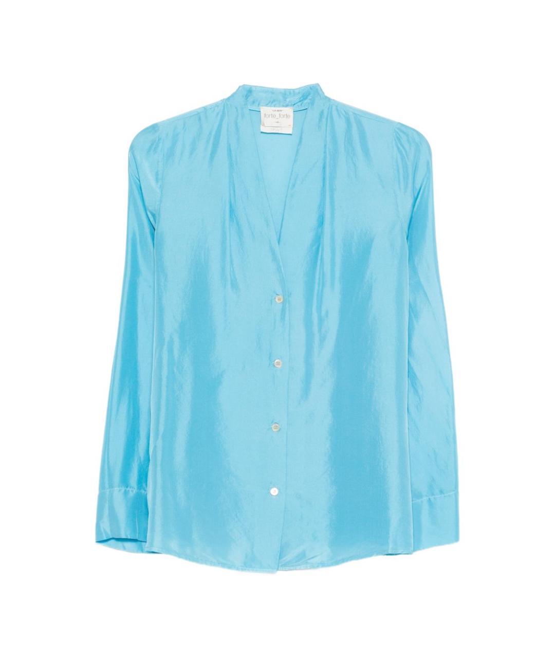 FORTE FORTE Синяя шелковая рубашка, фото 1