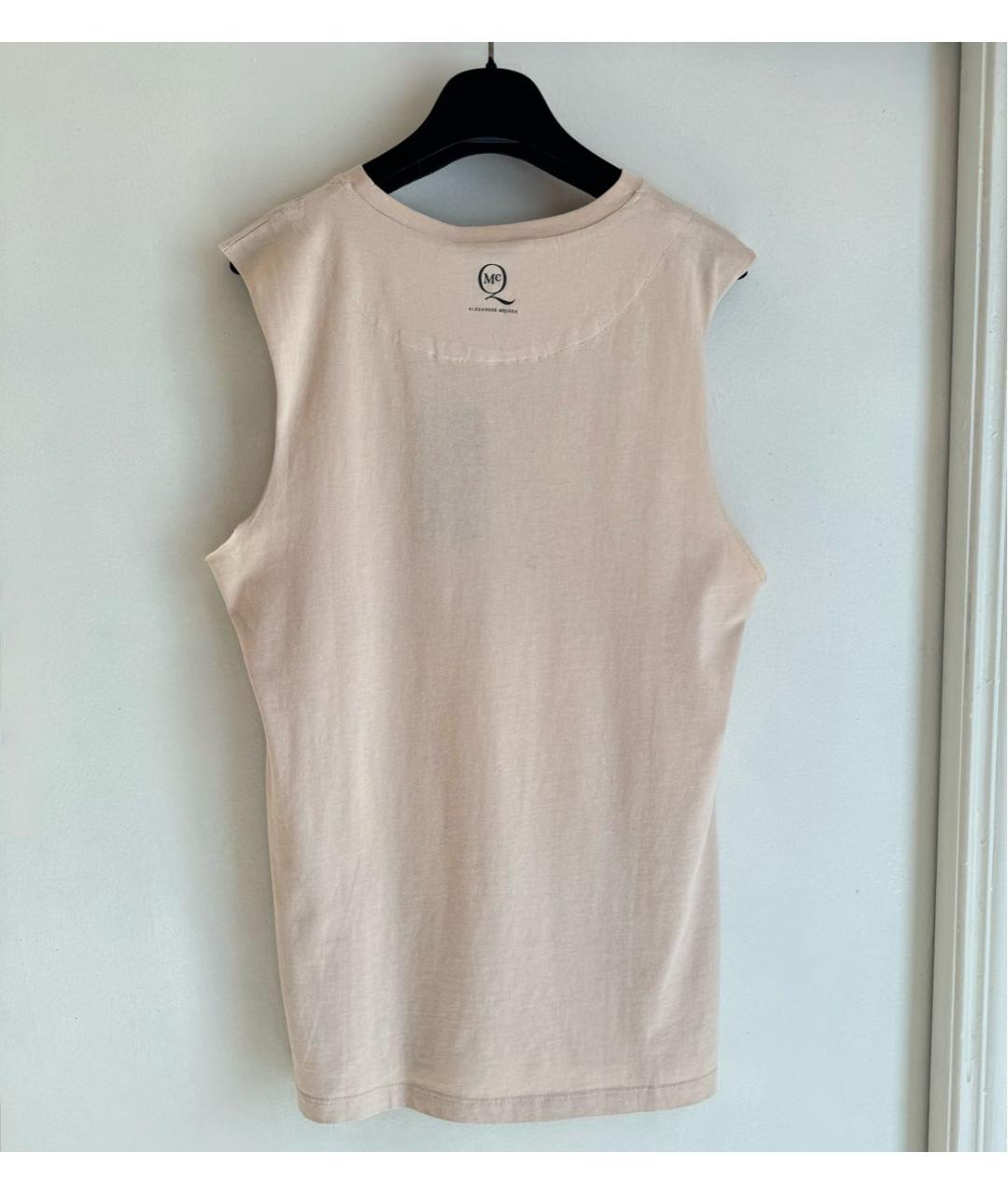 MCQ ALEXANDER MCQUEEN Бежевая хлопковая майка, фото 3