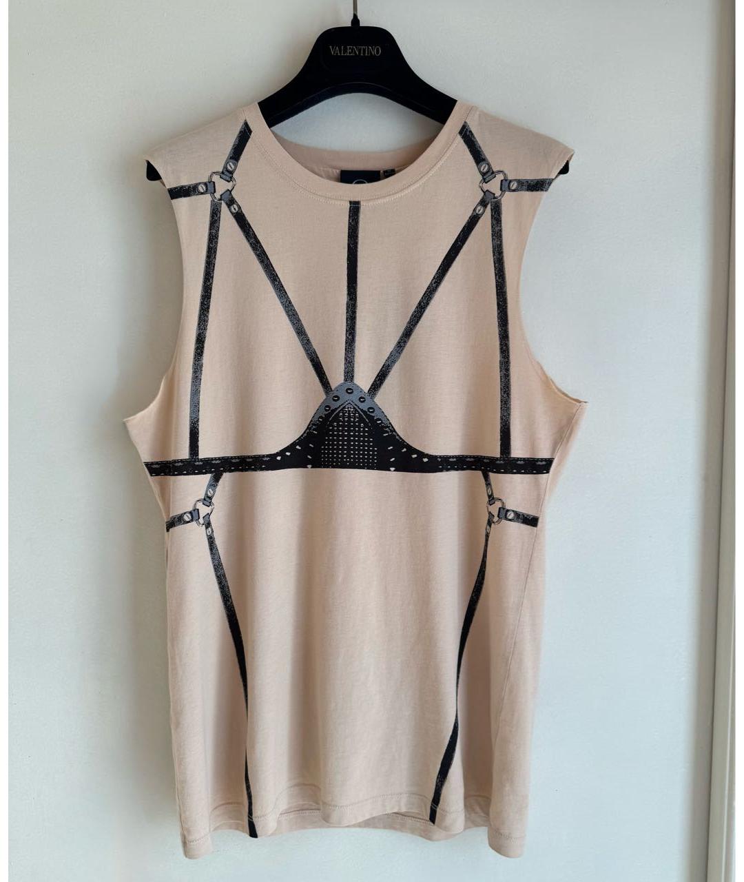 MCQ ALEXANDER MCQUEEN Бежевая хлопковая майка, фото 9