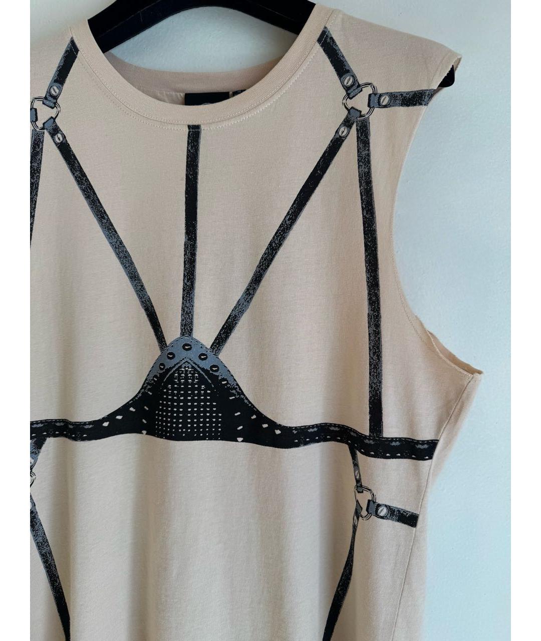 MCQ ALEXANDER MCQUEEN Бежевая хлопковая майка, фото 2