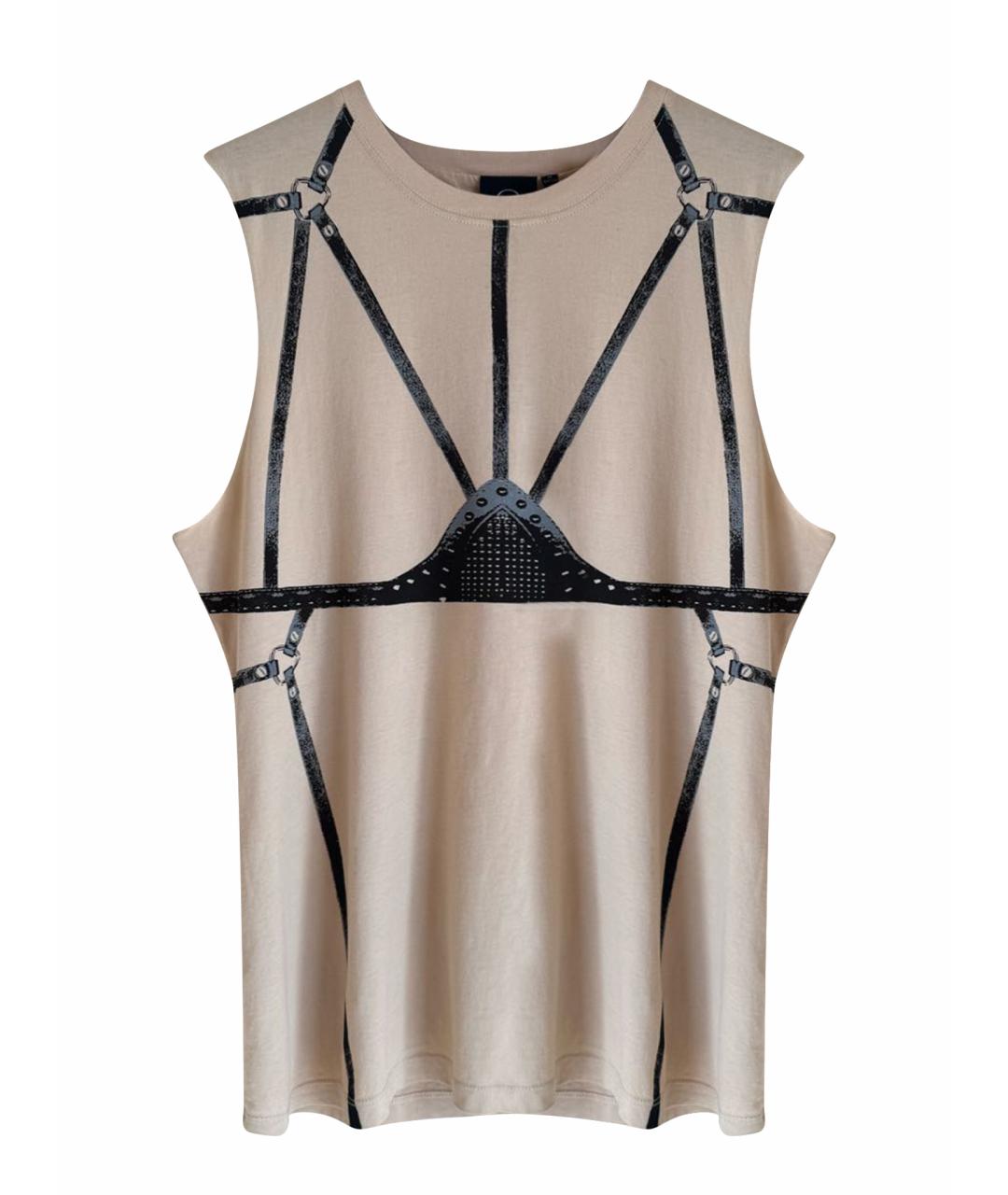 MCQ ALEXANDER MCQUEEN Бежевая хлопковая майка, фото 1