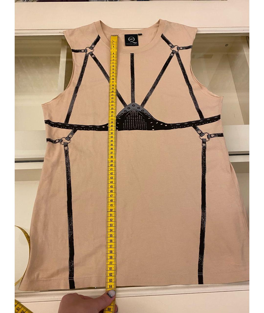 MCQ ALEXANDER MCQUEEN Бежевая хлопковая майка, фото 8