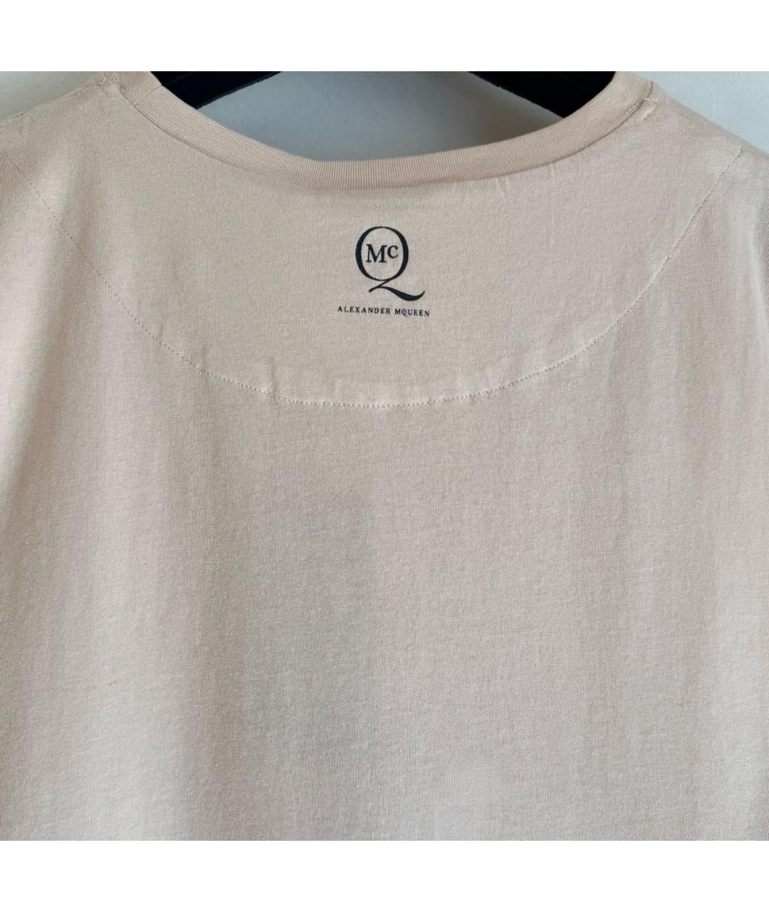 MCQ ALEXANDER MCQUEEN Бежевая хлопковая майка, фото 4
