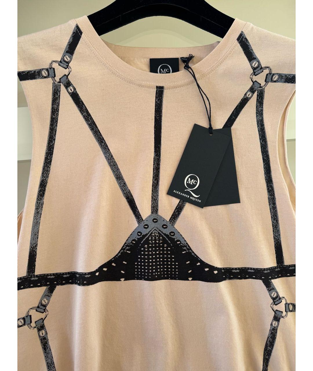 MCQ ALEXANDER MCQUEEN Бежевая хлопковая майка, фото 5