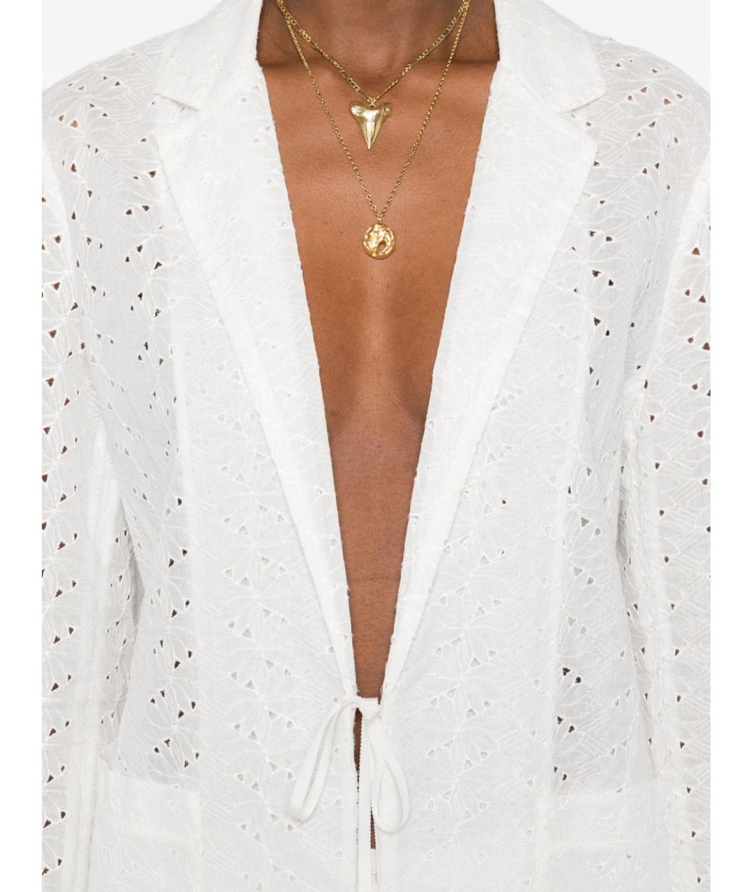 FORTE FORTE Белый хлопковый жакет/пиджак, фото 2